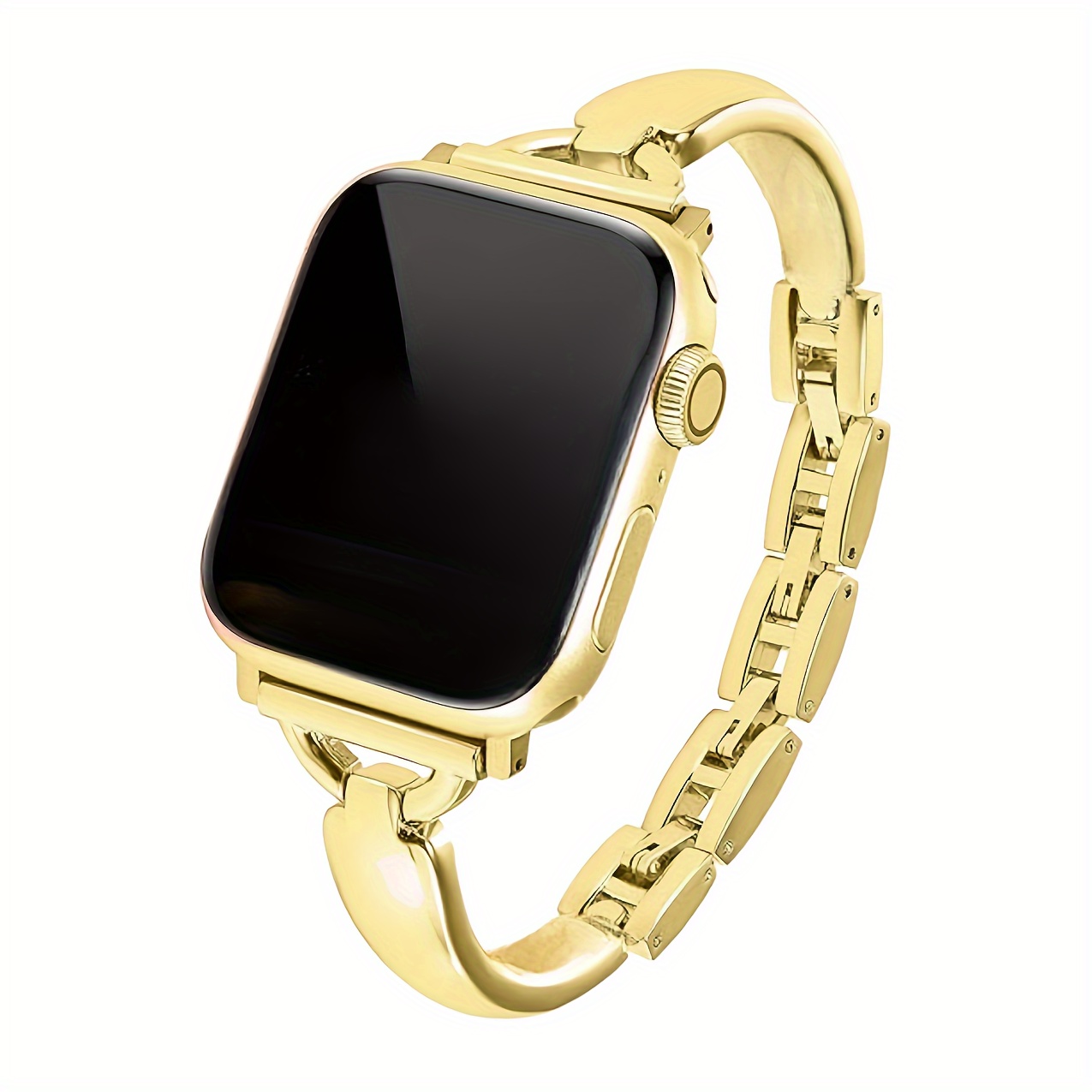 

1pc Luxurious Golden-tone Adjustable Watch Band For Apple Watch | Sleek & Alloy | Fits 38mm-49mm, For Iwatch -9 & Se Ultra | Elegant Women's Replacement Bracelet With Polished