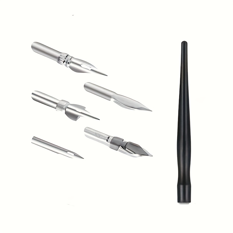 TEMU Slant Calligraphy Set, Comic Nib Set, Liquid Writing Pen, Calligraphy Dip Pen And Nib Set With 5pcs Stainless Steel Nib Replacement Nibs For