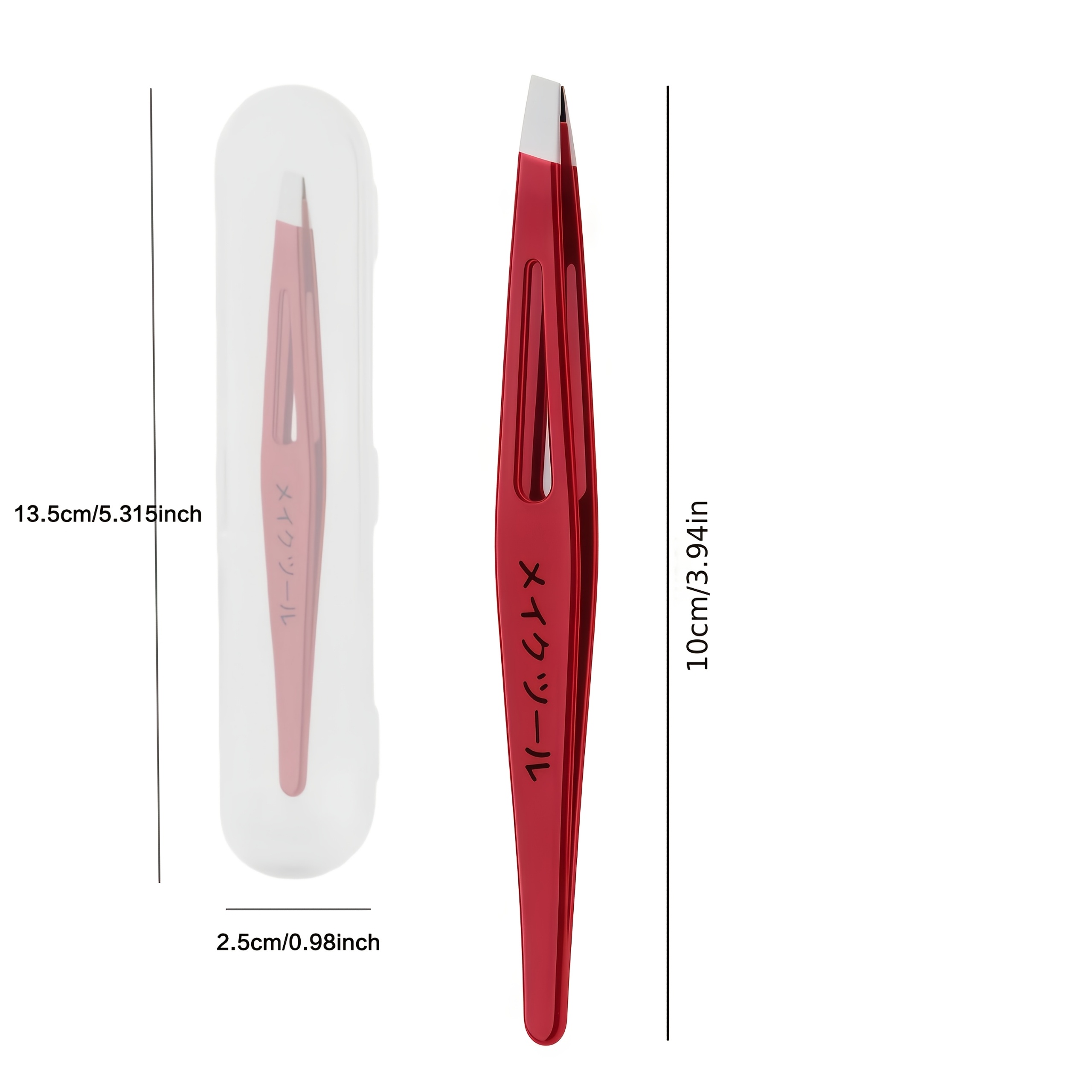 Close-Fitting Slant-Tip Eyebrow Tweezers for Hair Removal