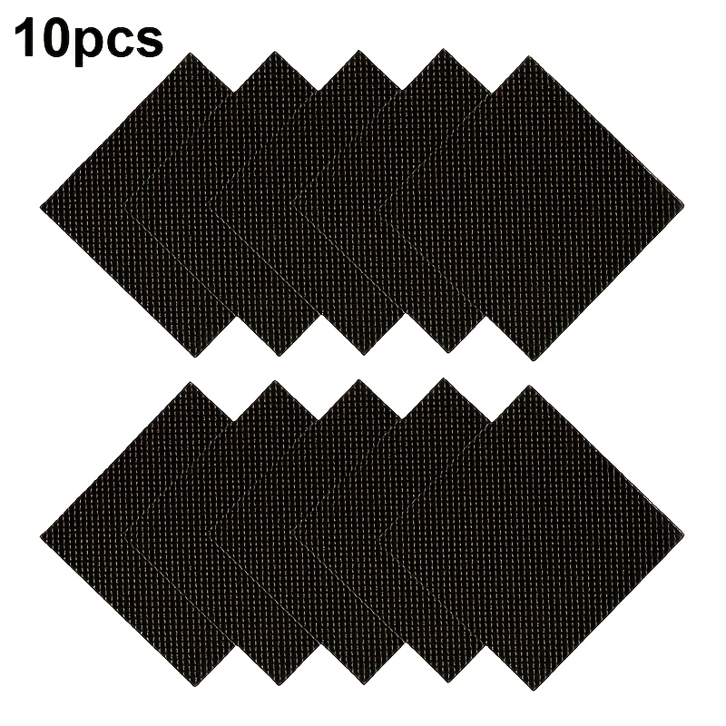 TEMU 10pcs Black Rubber Heel Repair Pads - Self-cut Square Shoe Inserts For Sole Protection