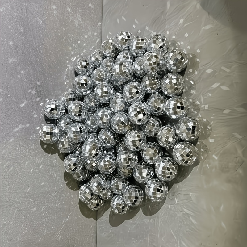 TEMU 50 pièces Boules Disco Réfléchissantes Brillantes Argentées Décorations Suspendues pour Noël, et Célébrations, Parfaites pour de Fête, Décor de