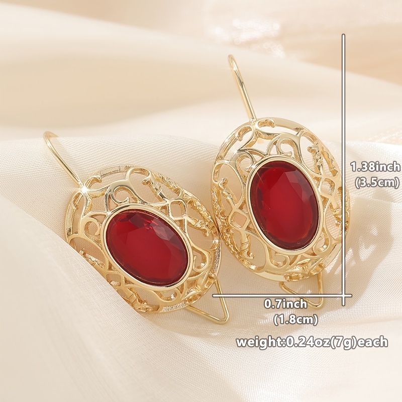 Women's Retro Bohemian Hand Carved Copper Hollow Texture Earrings