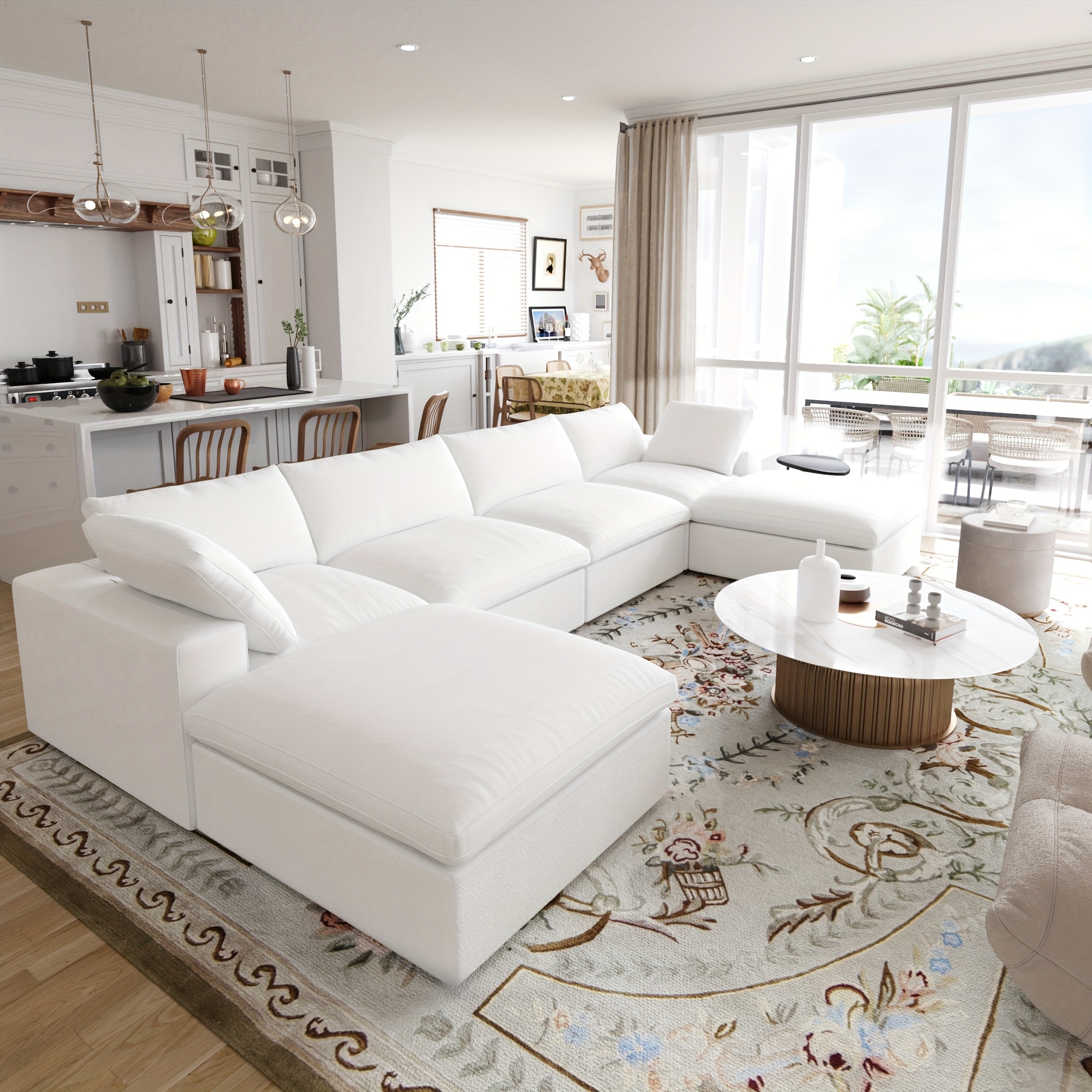 modular sectional sofa with   u shaped design minimalist style deep and wide convertible couches for the living room with washable and replaceable covers Product details 1