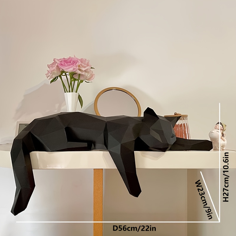 Image of Paper Model Lethargic Cat Needs To Make Its Own Paper Origami Three-dimensional Room Porch Bedroom Tabletop Decoration Fun Puzzle Manual Work