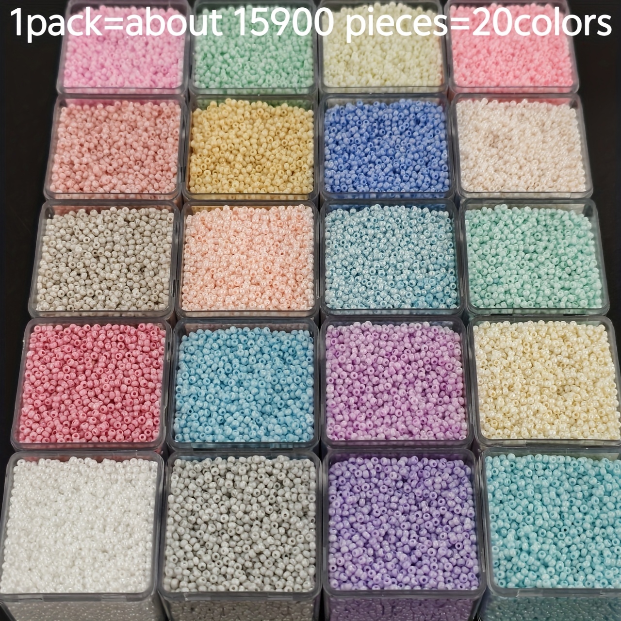 E-shop 15.900 Stück mattierte Reiskornperlen über 1,8 mm groß – 20 lebendige einfarbige Farben für DIY-Halsketten-, Ohrring- Armbandschmuckherstellung,