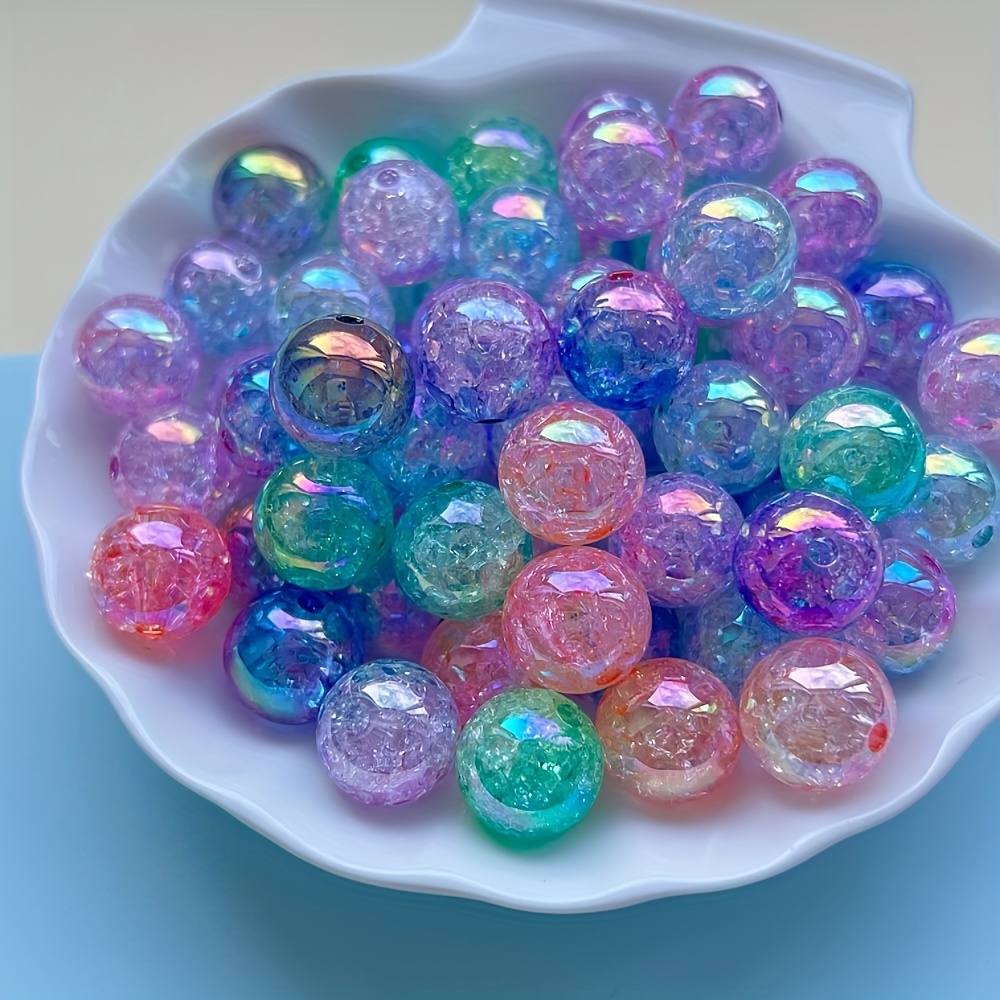 

Sweetbeads Uv Crackle Beads - 200//50pcs, 16mm Acrylic Craft Beads For Diy Keychains, Hair Ties, Ballpoint Pens & Bracelets