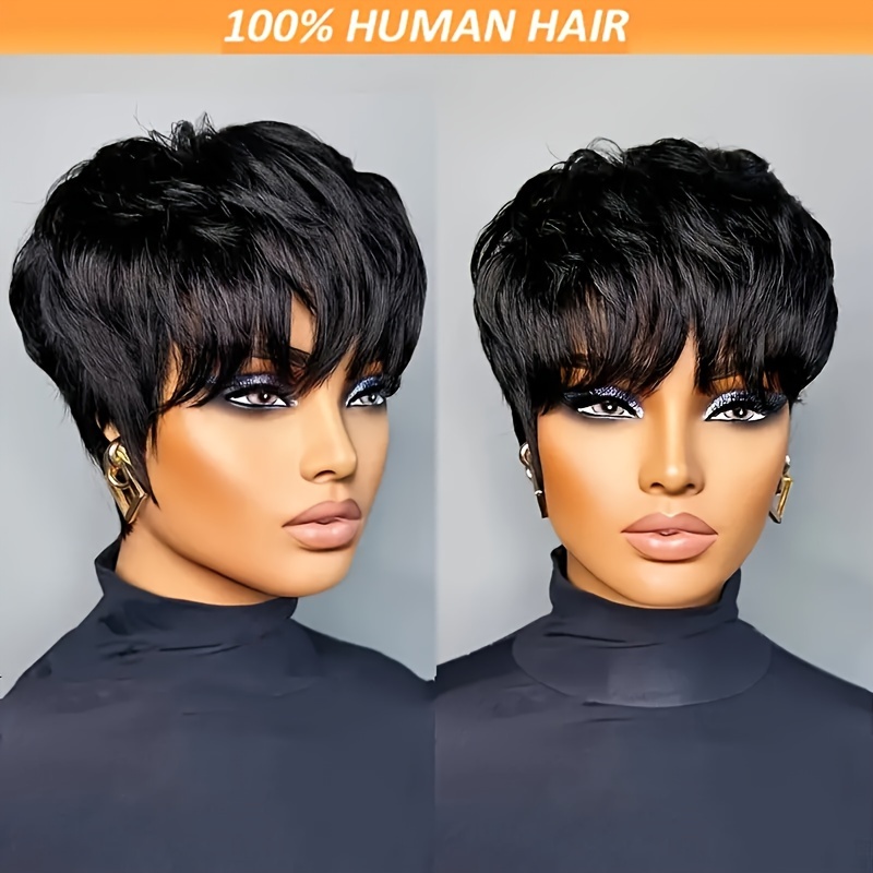 

Cut Wig For Women - 180% Density , Glueless Straight , Net Cap, 1b | &