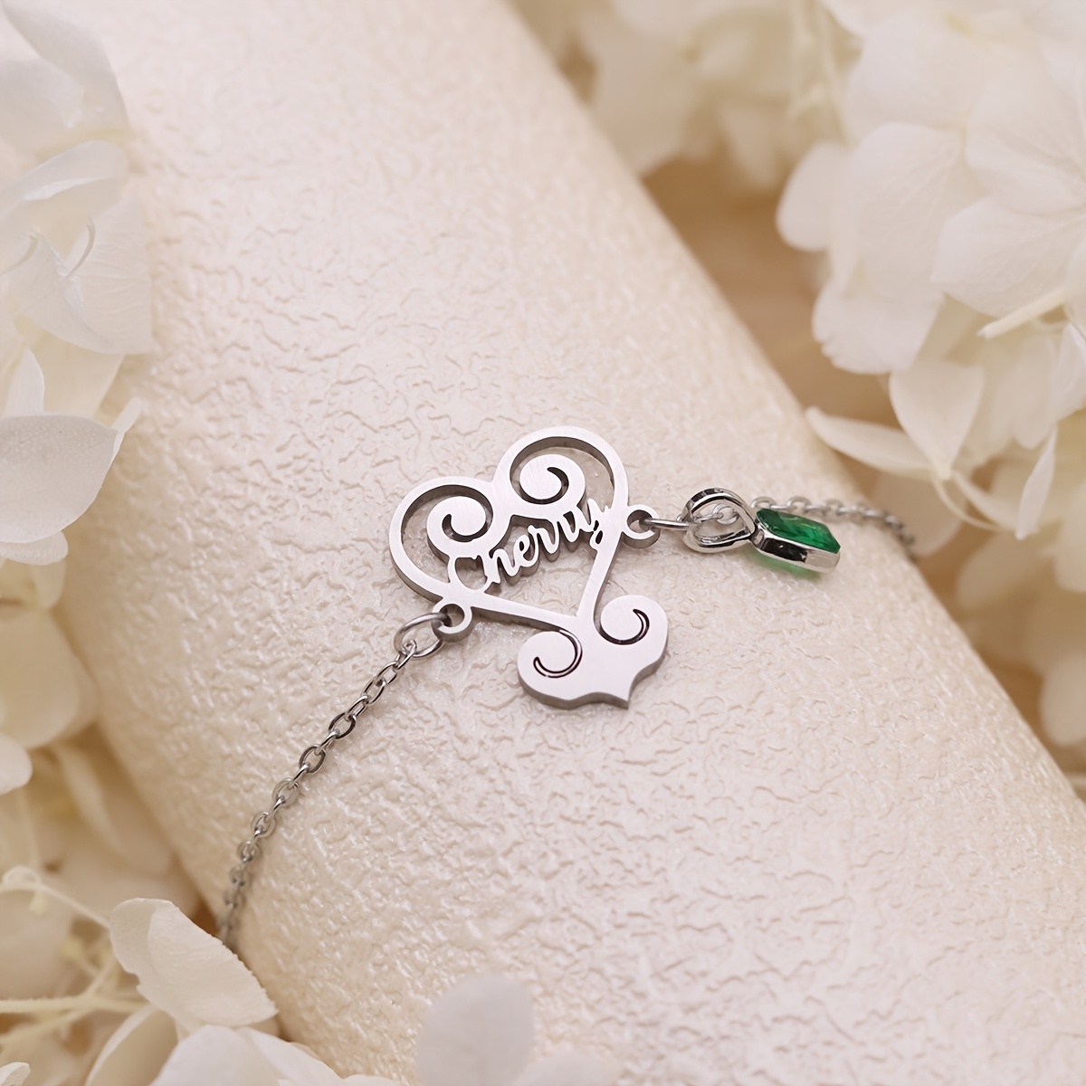 Personalized Engraved Heart Name Bracelet, Stainless Steel
