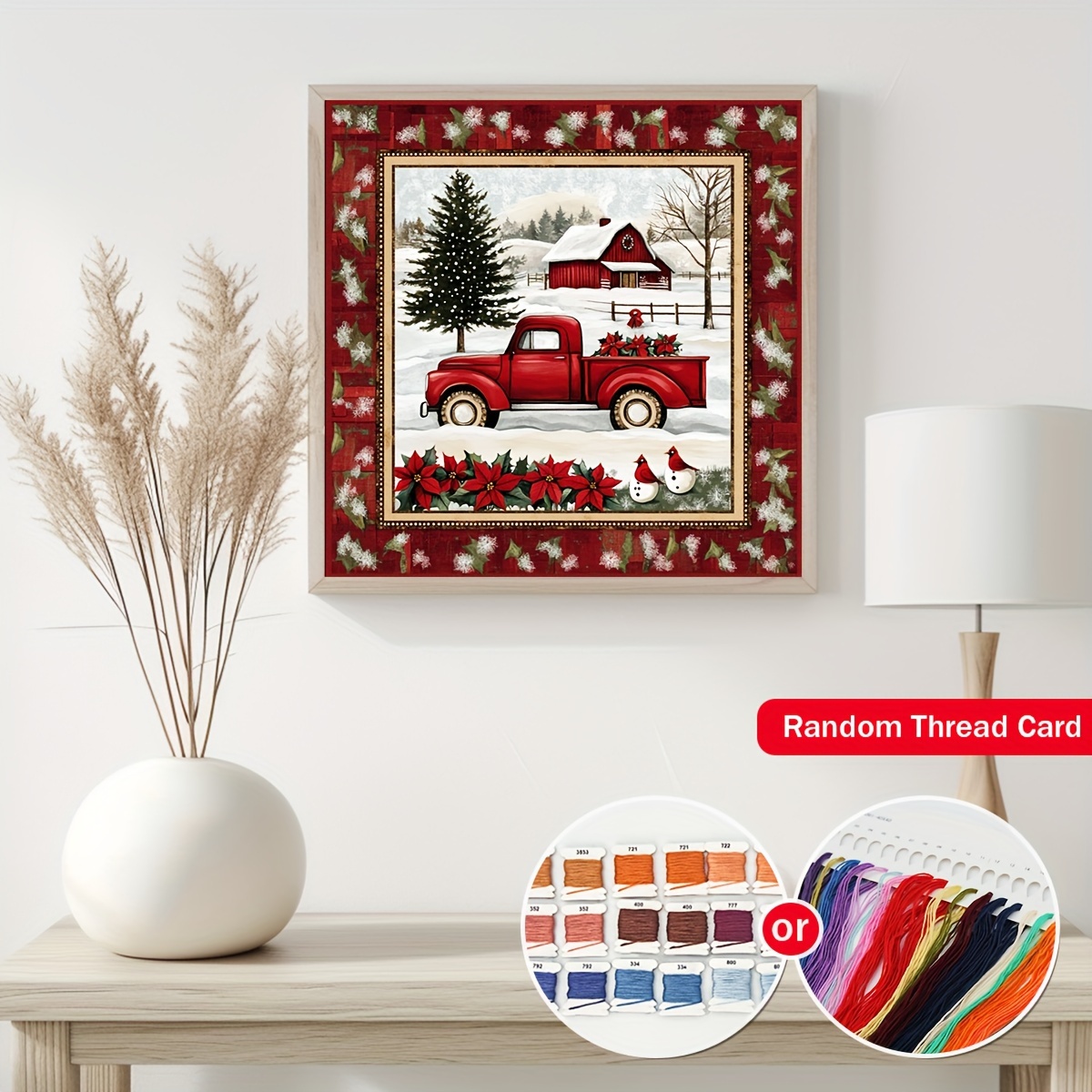 

Diy Stitch Kit 15.7x15.7 Inch, Embroidery Set For Home Decor, Winter Scene With , Includes Patterned Fabric, & Tools, Artistic Needlework Craft For Living Room And Bedroom