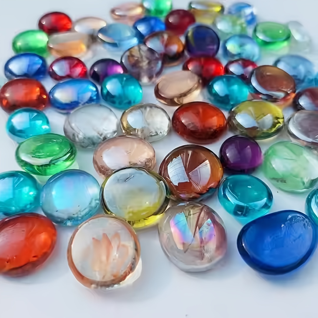 250g De Billes Plates Rouges 30 Mm – Galets En Verre Décoratifs – Livrées En Filet – Variations Diamètre