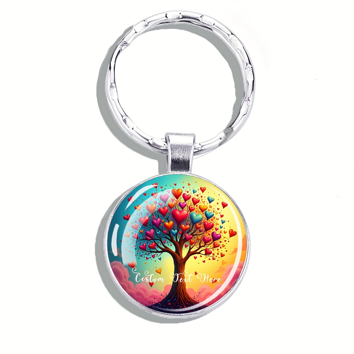 Custom Text Life Tree Keychain Personalized