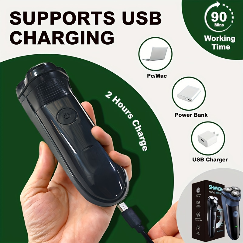 

1pc , Usb Rechargeable Wet/dry , , Steel Blades, For