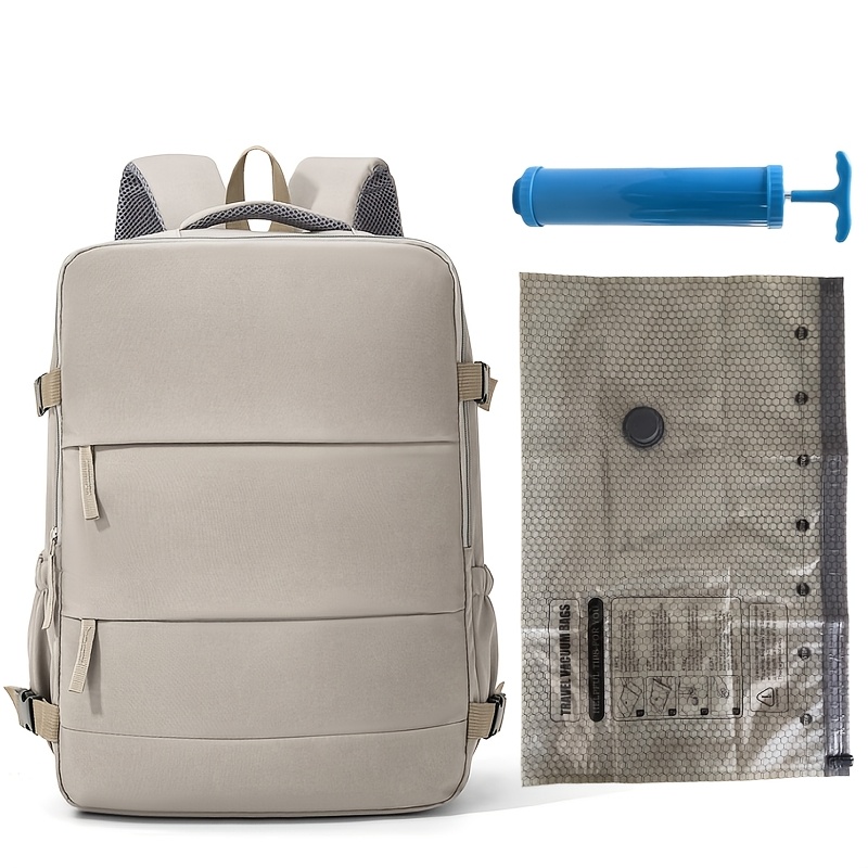 TEMU Ensemble de compression sous vide pour bagages de voyage, sac à dos tendance pour femme avec pompe à vide, convient pour sac à dos de cabine
