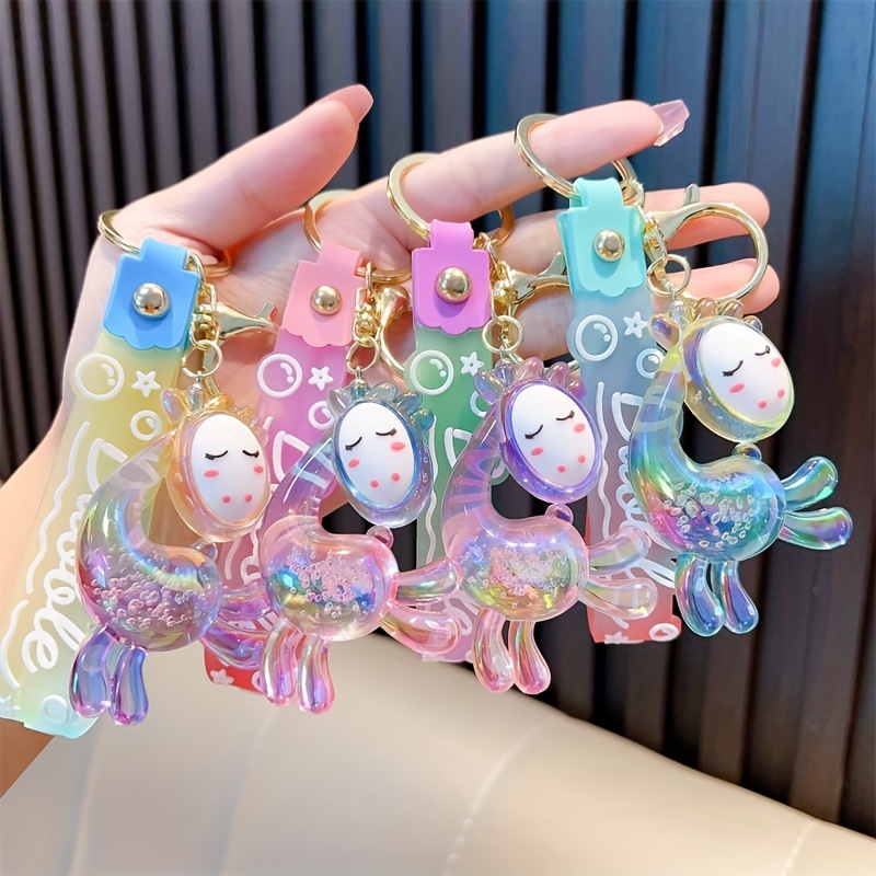 16pcs Cartoon Fish Keychains PVC Marine Life Pendant Cute Luggage Accessories Casual and Simple Birthday Party Gift,Temu