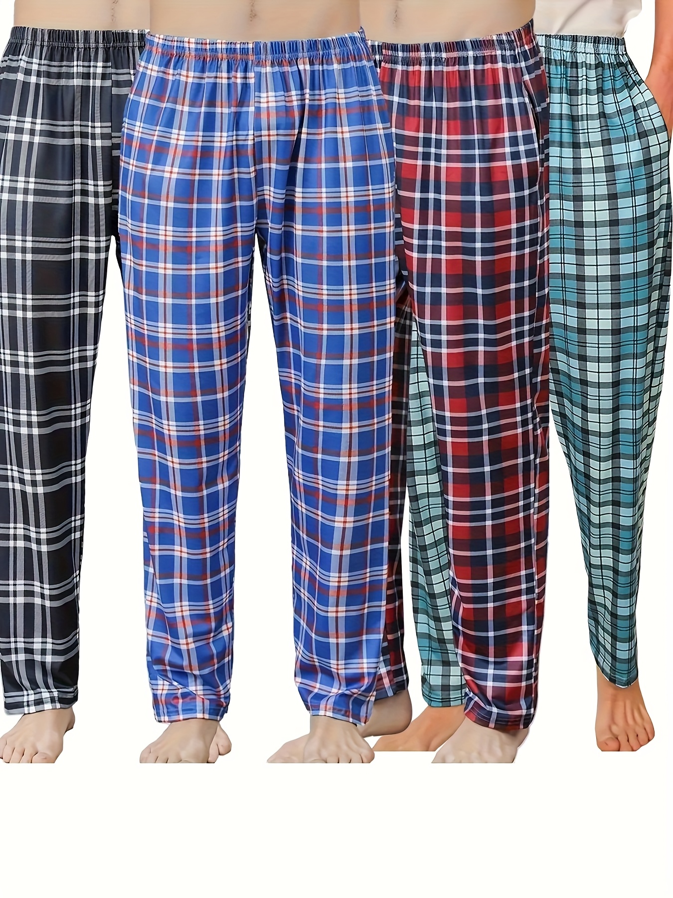 4pcs set of mens simple   casual and comfortable pants new 4 strip   trousers fashionable loose elastic waistband home pants spring and autumn loose and     outside 4pcs combination set autumn and   pants