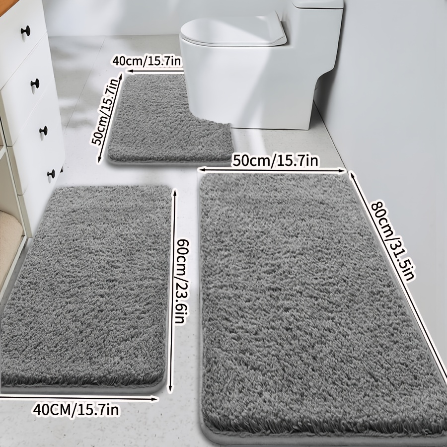 TEMU Ensemble de tapis de -doux de qualité supérieure, collection de tapis de bain absorbants et antidérapants, tapis confortables résistants à la