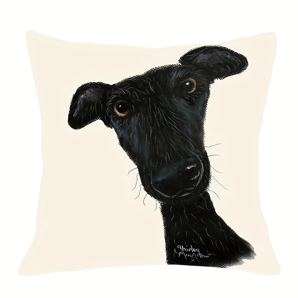 

Greyhound Dog Clock Design 18x18" Soft Plush Throw Pillow Cover - Christmas & Home Decor (pillow Not Included), Christmas Decor