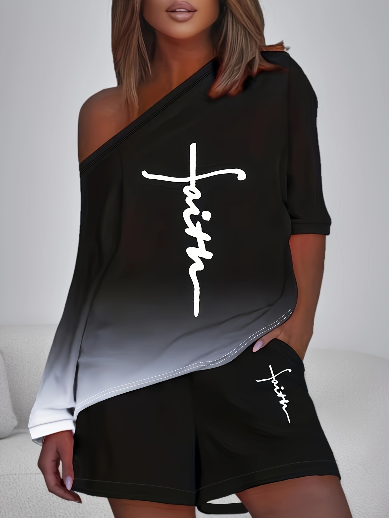 abbinamento outfit composto top moda stampi Temu Switzerland