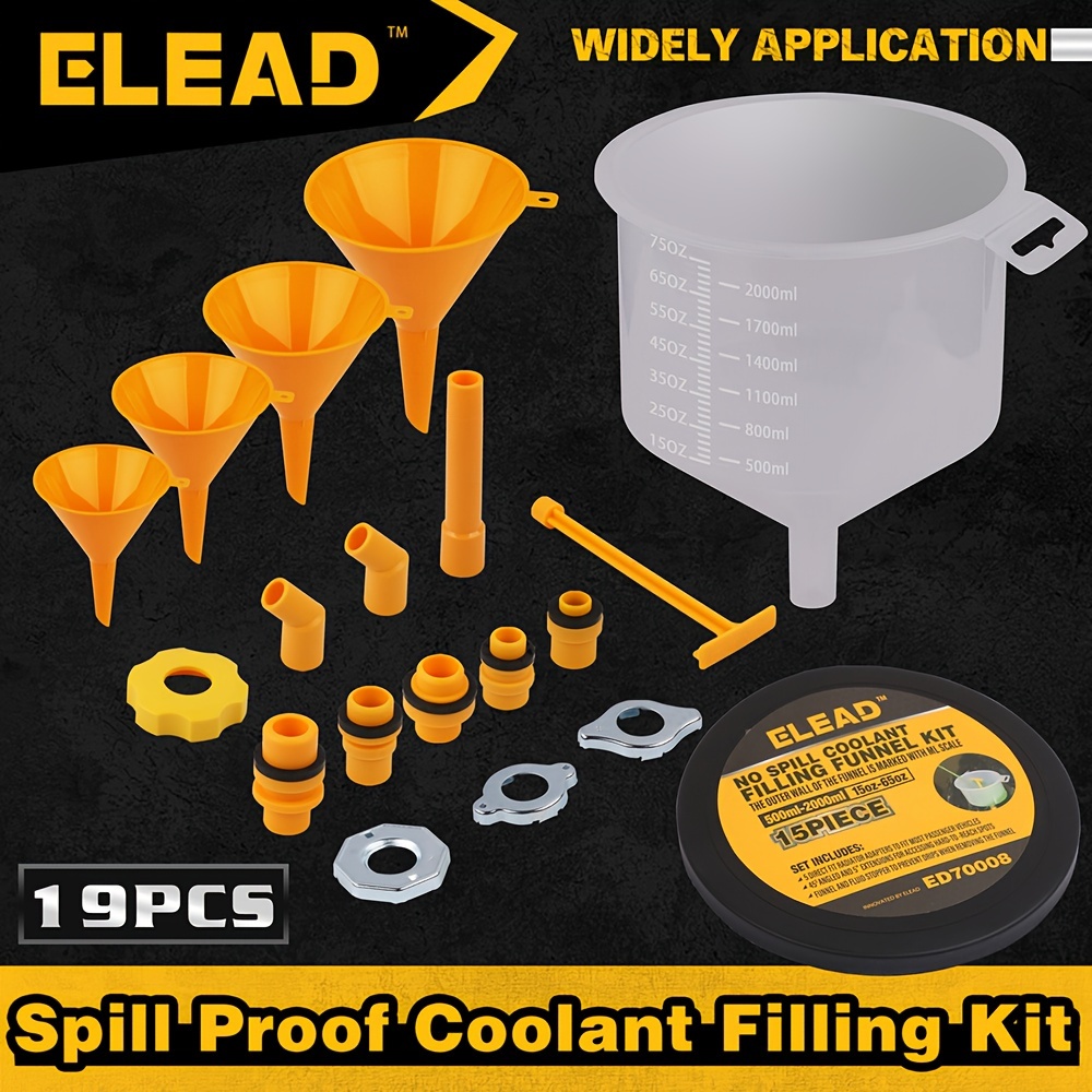 

15pcs No-spill Coolant Funnel Kit Radiator Funnel Burping Kit Funnels, For Filling Bottles Universal Fitment Appicable To Any Vehicle Funnels, For Automotive Use 4pcs Round Kitchen Funnel