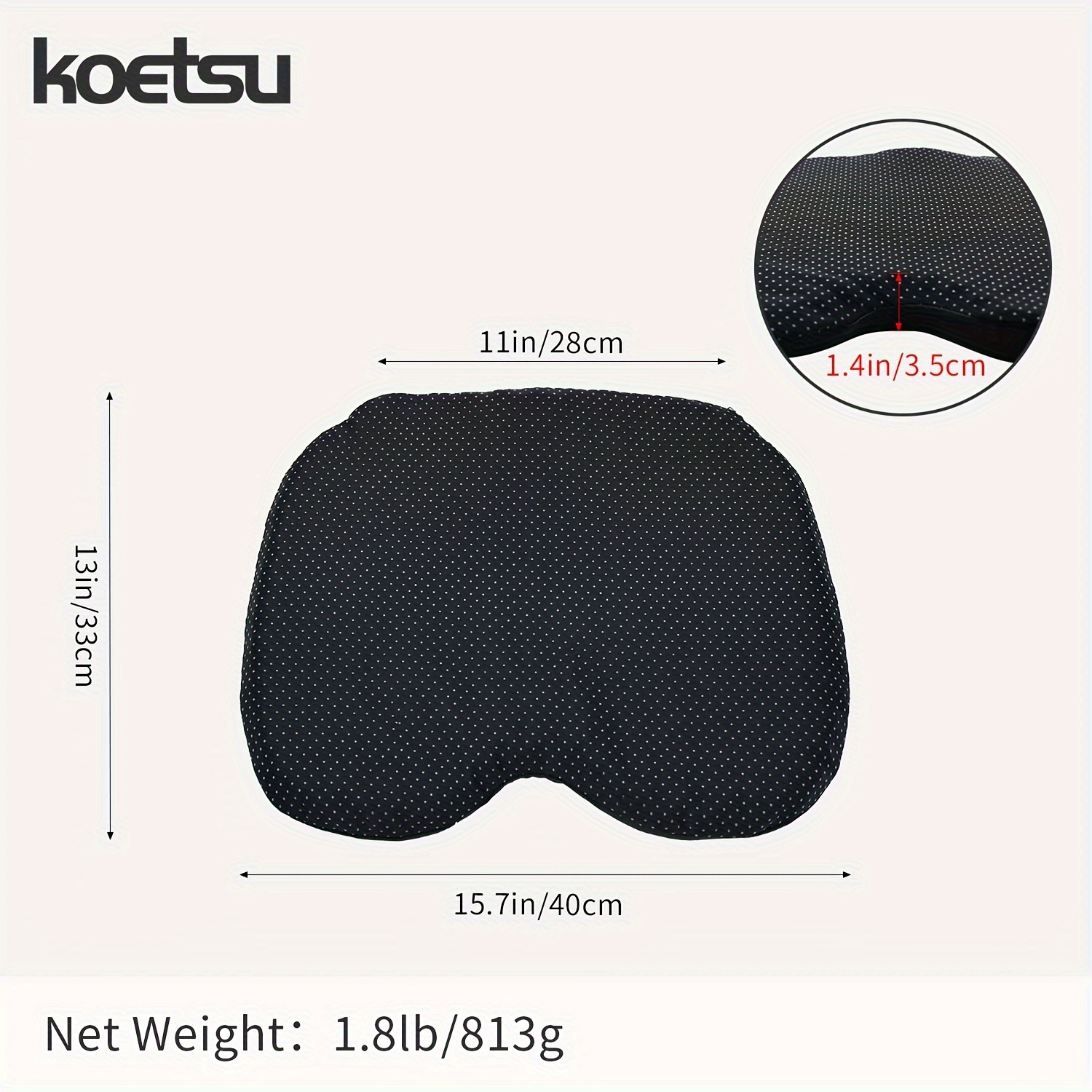 KOETSU Anti-Slip Gel Cushion for Outdoor Use