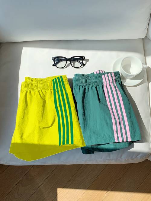 shorts dété décontractés pour femmes à taille élastique avec bande latérale, pièces