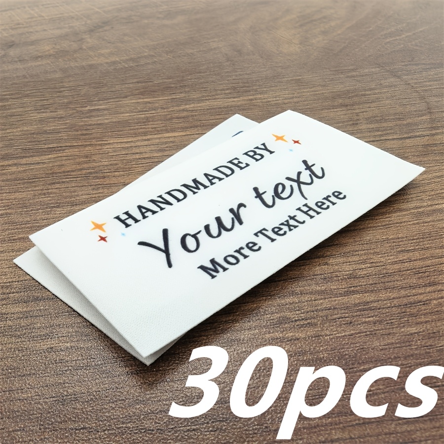 TEMU Custom 30pcs Fabric Labels, Customize With Your Content, Washable, Fade-resistant, No Edges