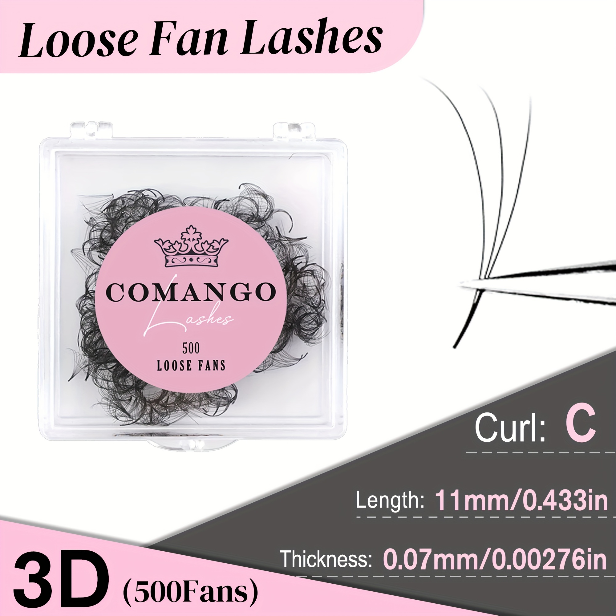 Image of 500fan Clusters 3d Volume Aguud Premade Fan Lash Extensions C/d 0.07mm Lightweight Design Eyelashes Extension Supplies Makeup For Salon