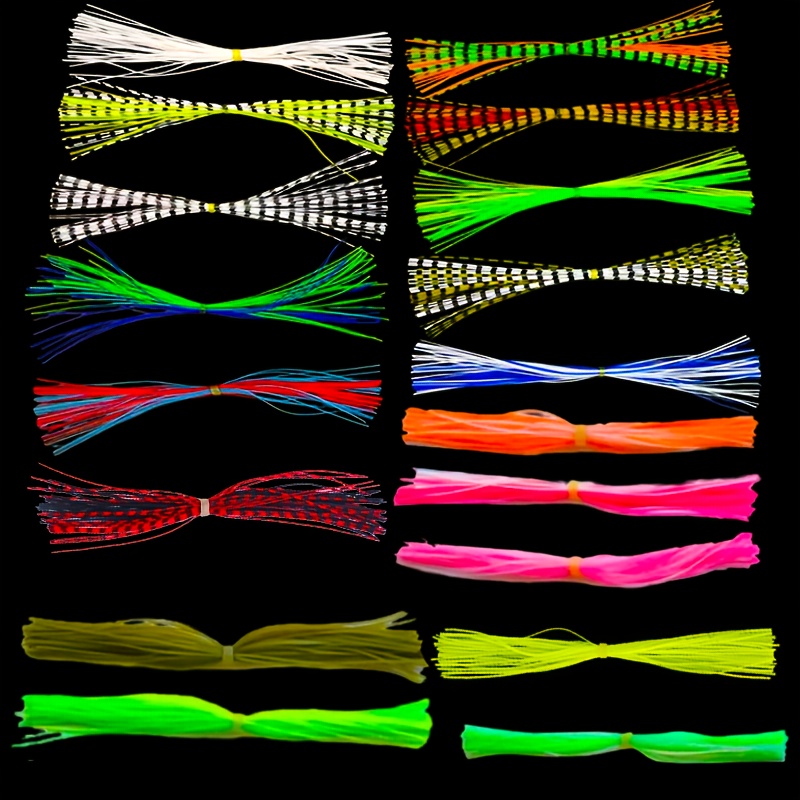 TEMU 10 paquetes enviados en colores aleatorios, 1 paquete contiene 50 piezas de señuelos de pesca de silicona . Hechos de silicona, con accesorios