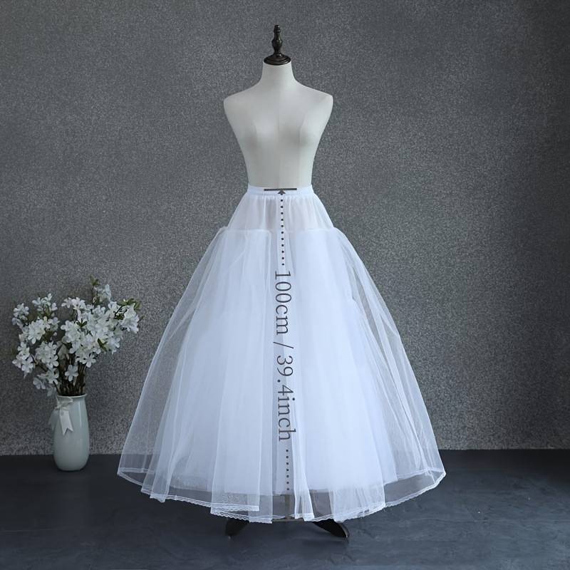 Women's A-Line 3-Layer Hoopless Petticoat Crinoline Underskirt - White Wedding Dress Slip Long White Skirt Women's A-Line 3-Layer Hoopless Petticoat Crinoline Underskirt - White Wedding Dress Slip Long White Skirt