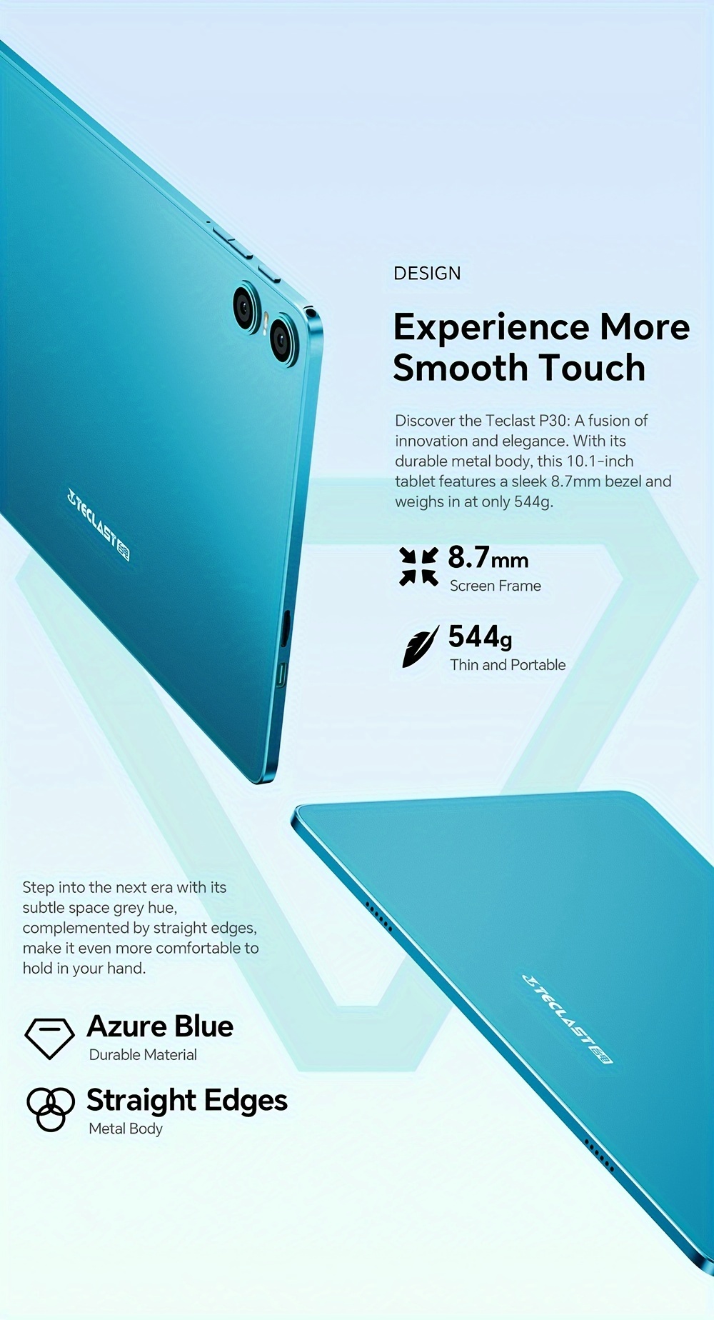 Teclast P30 Tablet 10.1-inch IPS Display, Unisoc T606 Octa-core CPU Mali-G57 GPU, 4GB+8GB RAM 128GB ROM with 1TB TF Card Extension, Android 15 WiFi Tablet 6000mAh Type-C Charging, AC Dual-band 2MP+5MP Cameras, Tablet, Pad, Tablet, Pad