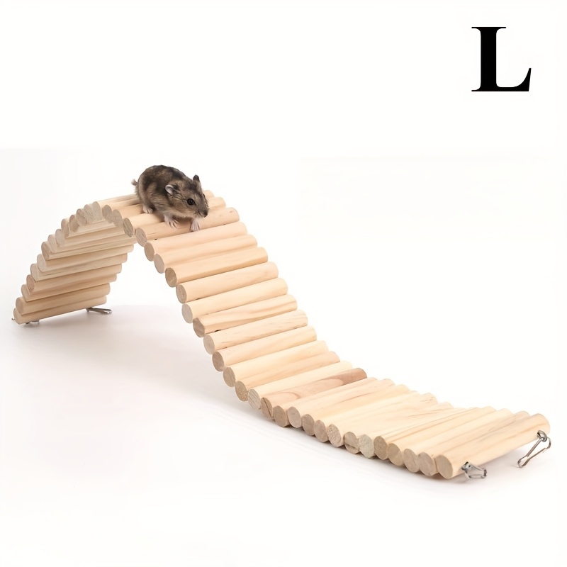 1pc Wooden Ladder Hamster Climbing, Pet Ladder Wooden Suspension Bridge