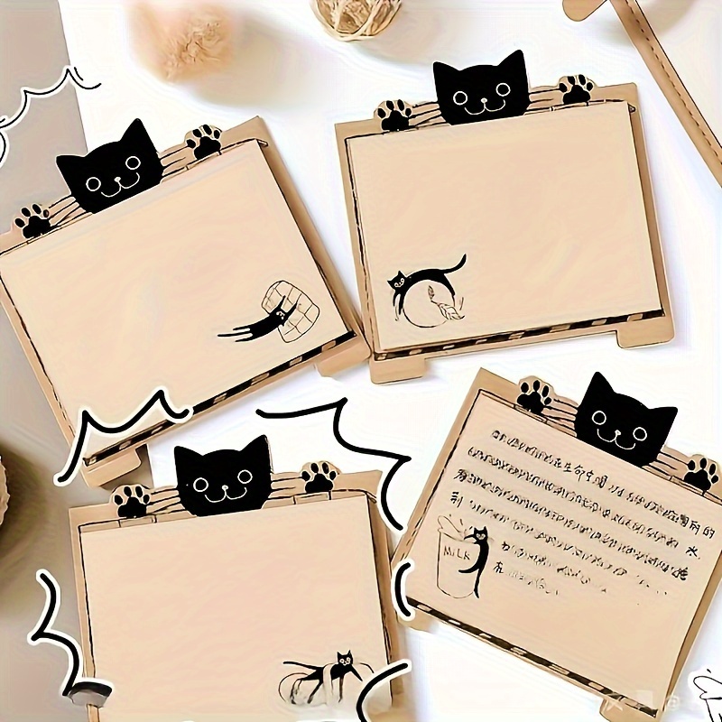 

de Notes Adhésives à Thème Chat Chic - Réutilisables, de Mémo Décoratifs pour Bureau & Maison, de Cadeau Parfaite (Modèles )