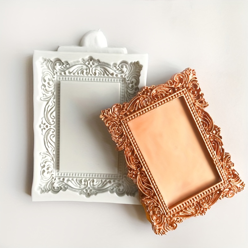 resin liquid mold european style retro photo frame frame mold silicone mold plaster expansion stone drop   clay soft pottery mold