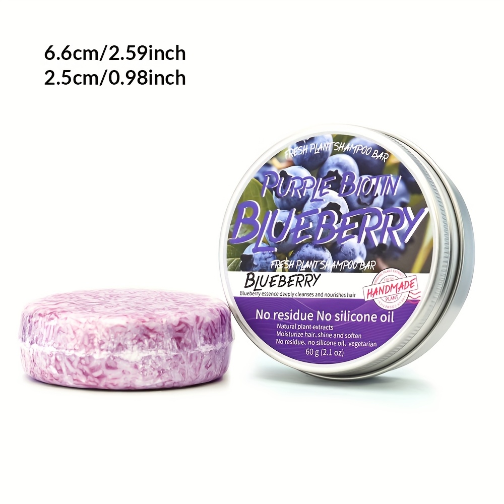 Image of Fluffy And Smooth Blueberry Fruit Essential Oil Shampoo, Cleanses Hair, Gently Nourishes Scalp, Portable Aluminum Box For Business Travel And Convenient