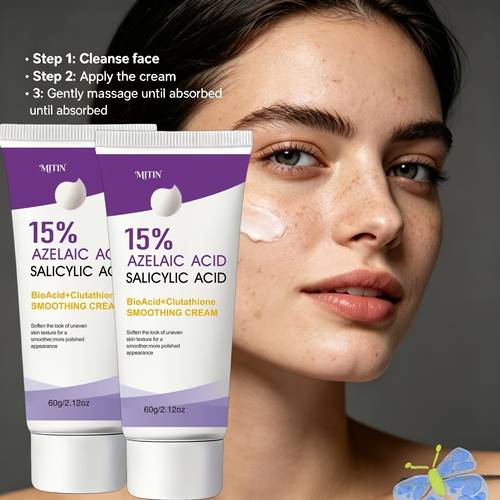 2pcs 15 azelaic acid and salicylic acid face cream with and glutathione natural ingredients moisturizing skin smoothing cream the of polished look