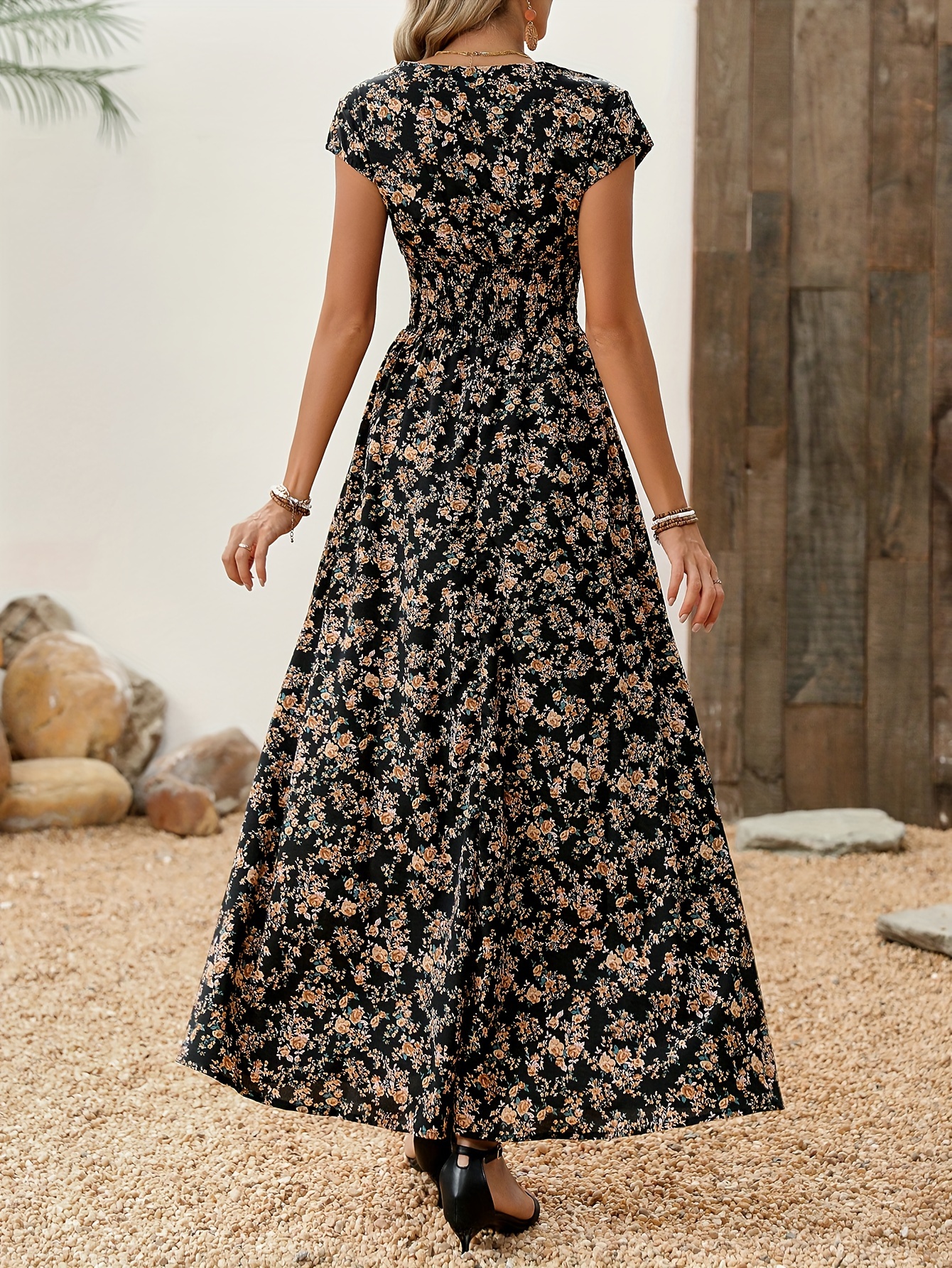 cinched waist a line dress Amal Clooney Cinched Waist Quarter Sleeve A-line Dress in Cream  Celebrity  Designz