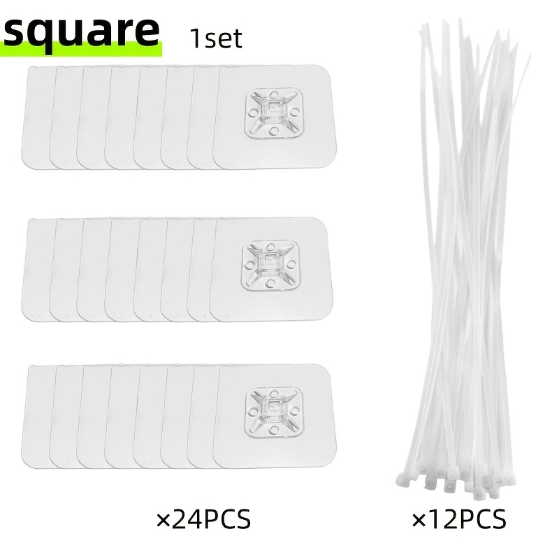 TEMU Un set (24 clip fisse e 12 cinghie di collegamento) di cinghie di connessione anti-ribaltamento per mobili in plastica, che ancoraggi a muro per