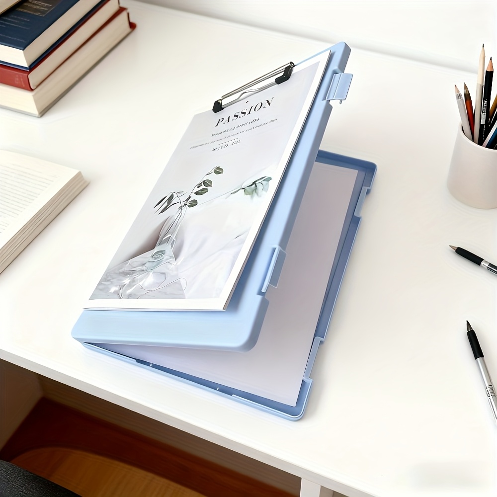A4 File Folder Storage Box Plate Clip Student Special Test Paper Storage And Finishing Artifact Large Capacity Information Book Subject Classification Test Paper Music