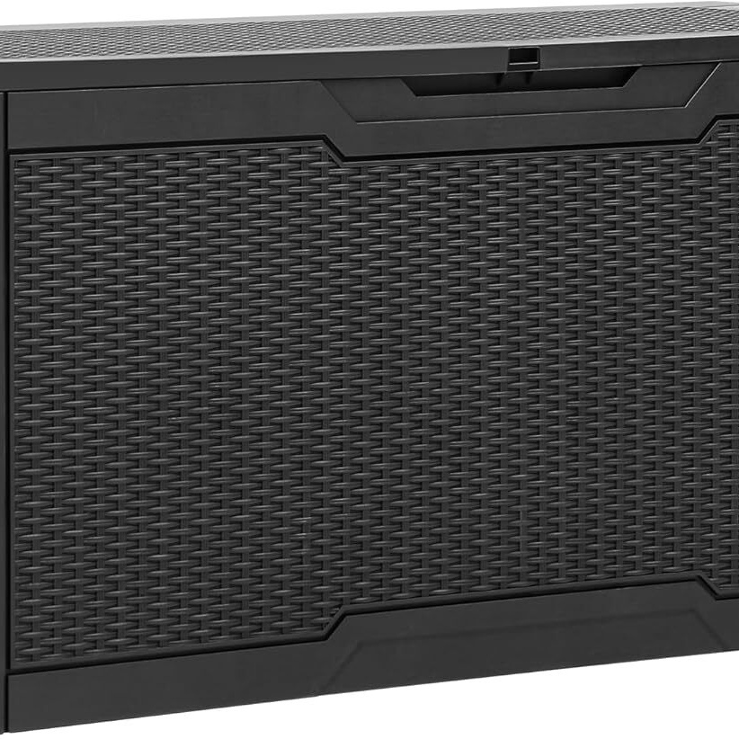 380l Large Outdoor Storage Box, Resin Deck Box, Lockable Storage Container For Patio, Garden, Cushions, Tools & Equipment