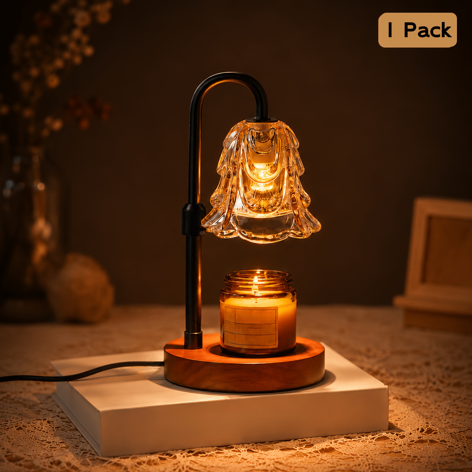 TEMU Candle Warmer Lamp With Timer, Candle Melting Lamp, With 2/4/8 Hour Timer, Adjustable Temperature, And Automatic Shut-off Function. Perfect
