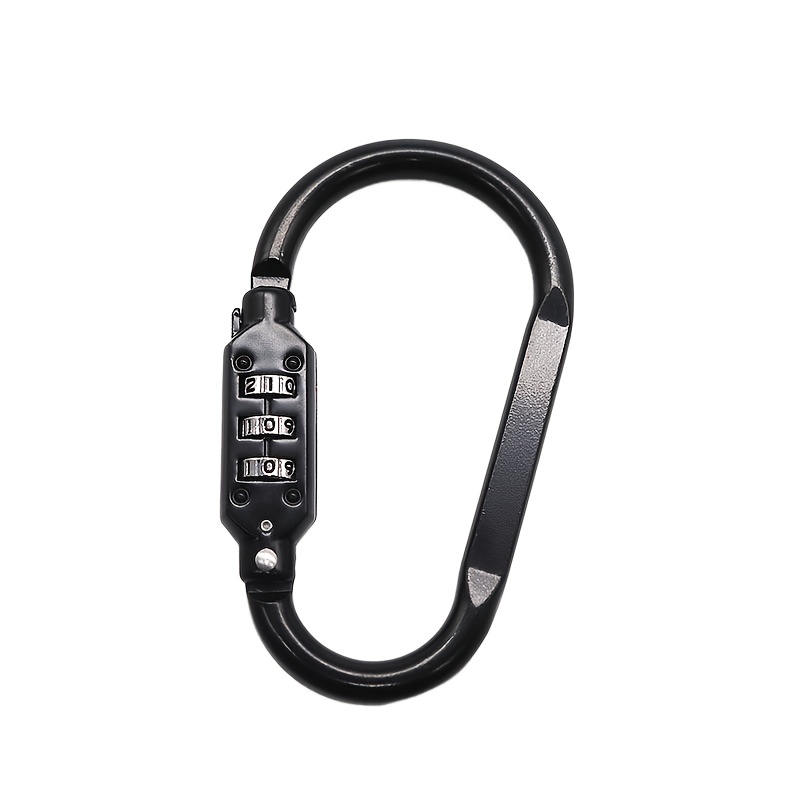 E-shop Zusatzschloss, Outdoor Karabiner aus Zinklegierung, Digitales Gepäckrucksack-Sicherheitsriegel, Anti-Diebstahl D-Typ Kombinationsriegel, Metall