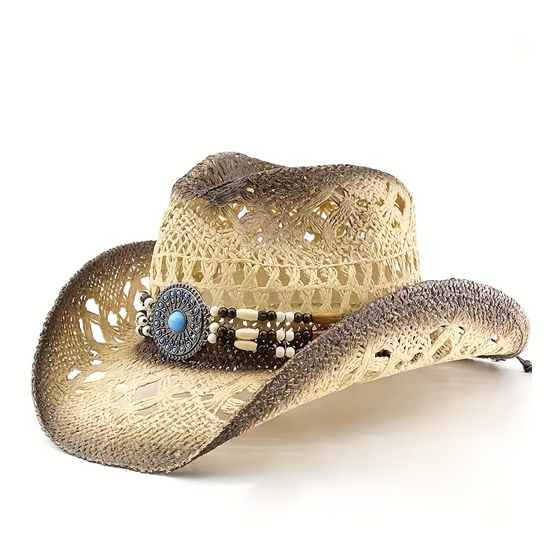 Unittype 4 Sombreros De Paja De Vaquera Para Fiesta – Divertidos Sombreros De Vaquera Para Despedida De Soltera, Fiestas Temáticas Occidentales, Accesorios Para Fotos Y Eventos Grupales, Color Caqui