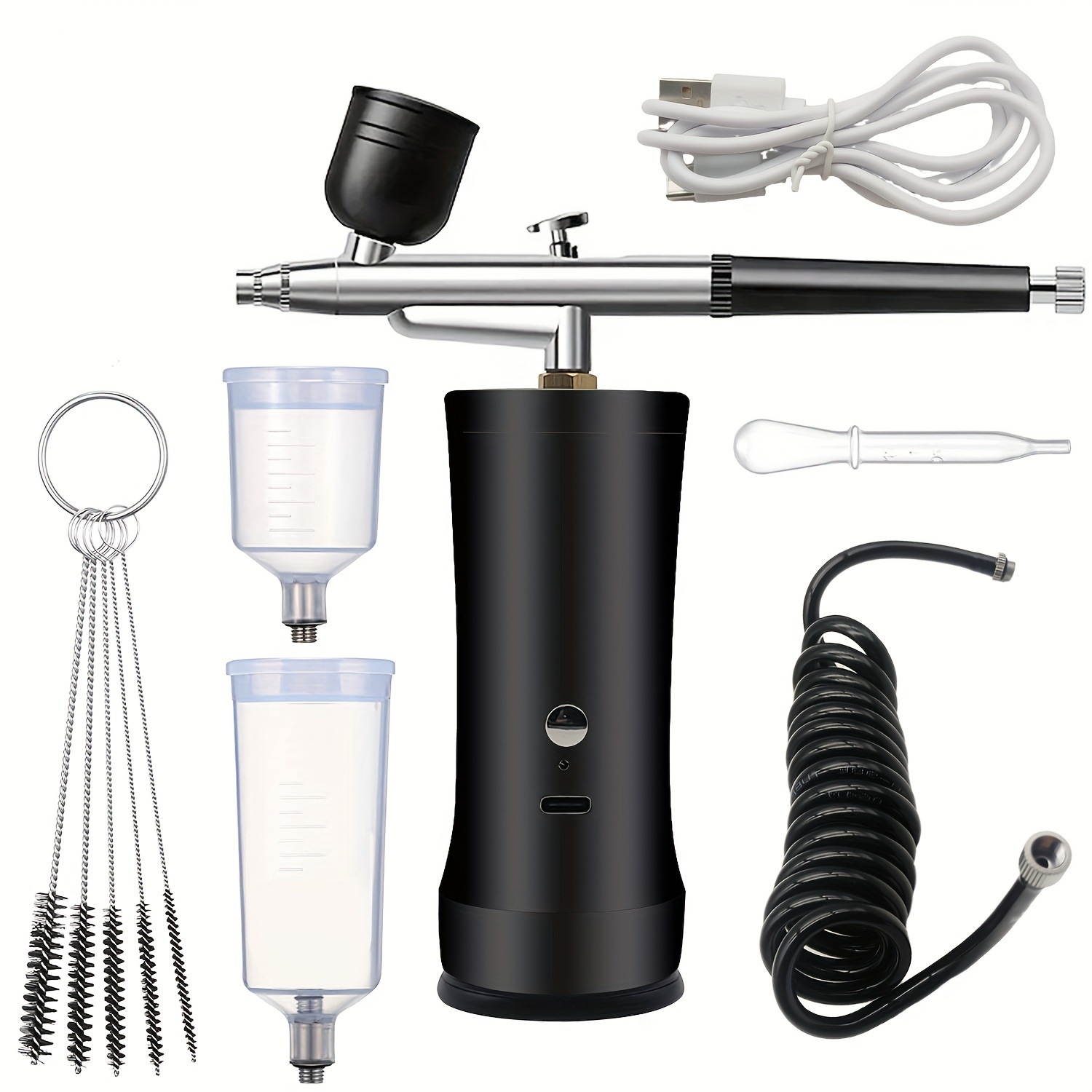 E-shop Vielseitiges Airbrush-Set - Handgehalten, Wiederaufladbar, 0,3 mm Düse - für Kunst, Schönheit und Backen