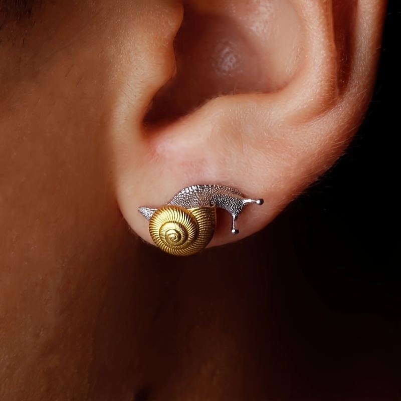 Zodiac Snake & Shell Dangle Earrings, 18K Gold Plated