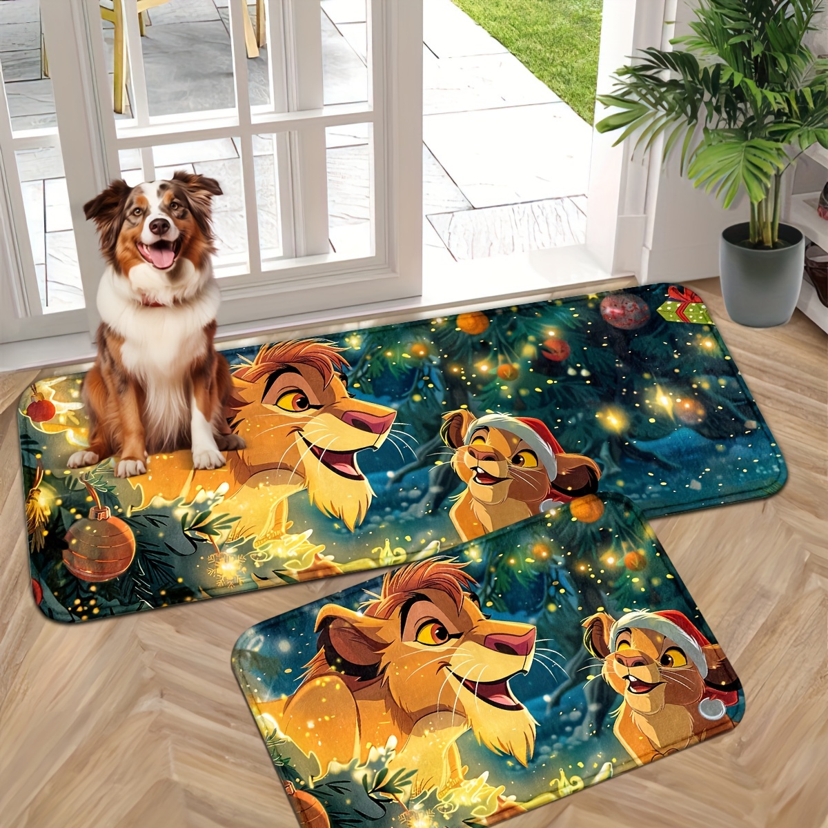 

Ensemble de tapis de Noël Lion : pour de , de bain, , - Lavable en machine, antidérapant, léger et fait de polyester