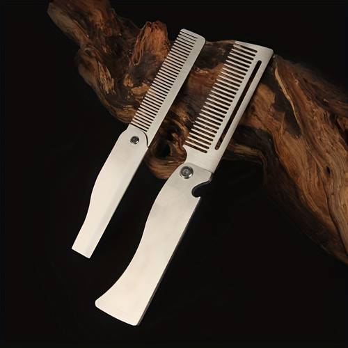 item picture portable hair comb stainless steel 201 foldable scalp massage hair comb pocket hair tool suitable for and outdoor use