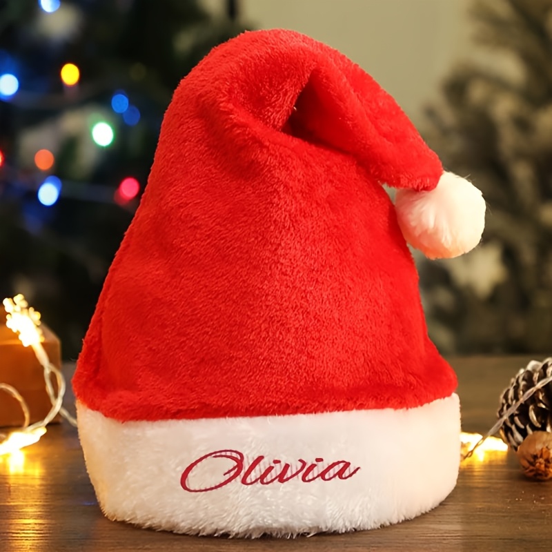 TEMU A For Party Hat, Customized With Embroidered Personalized Name Text, Made From Soft Fabric, Is For , , And Christmas Gifts. An Ideal Accessory