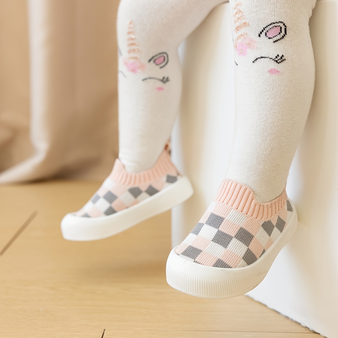 Casual Comfortable Plaid Slip On Woven Shoes For Baby Boys, Breathable Lightweight Walking Shoes For Indoor Outdoor