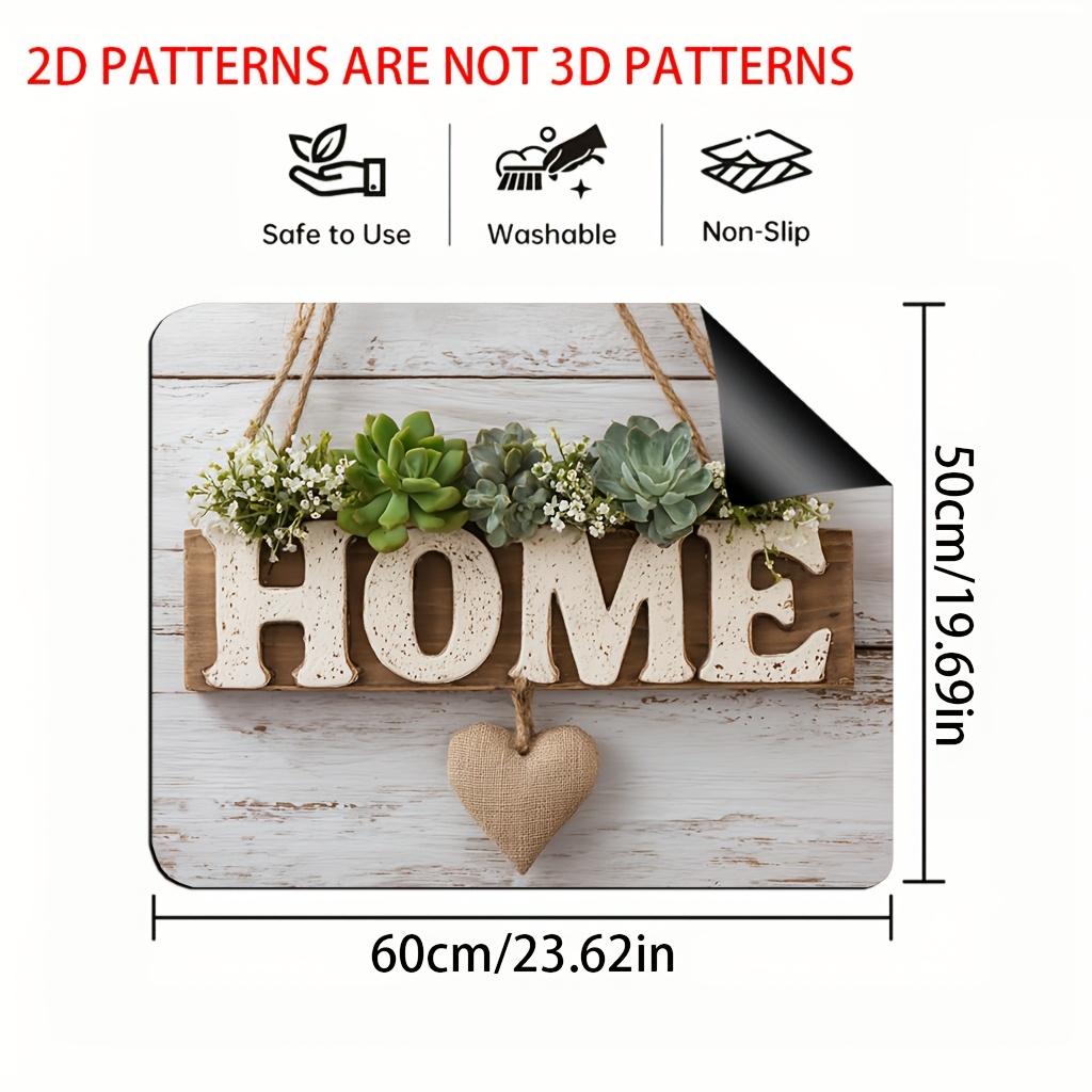 TEMU 1pc, 2d Flat Print, Home Lettering Stove Top Cover, Coffee Maker Mat Suitable For Stove , Rustic Kitchen Decoration, Stove Top Protector Cover,