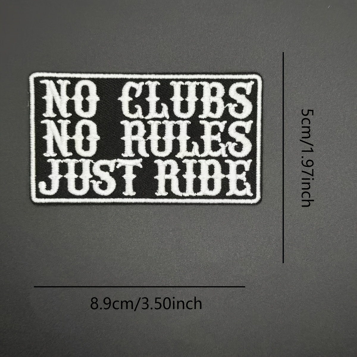 TEMU 1 parche bordado termoadhesivo o para coser "JUST RIDE", ideal para decorar jeans, chaquetas, chalecos, sombreros y mochilas